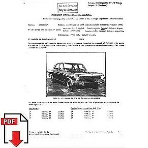 1966 Chevrolet Super (11569) (Argentina) FIA homologation form PDF download